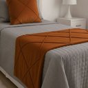 Ver imagem 2 de Peseira Drapeada Veludo Luxo 1,60x0,50m Dupla Face cama solteiro Terracota