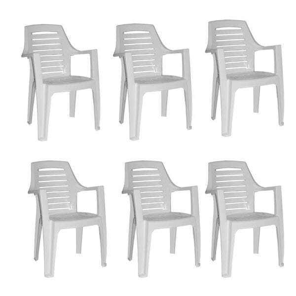 Kit 6 Cadeiras Marbella Branca