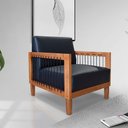Ver imagem 2 de Kit 2 Poltronas Decorativa Marilia Corano Preto Base em Madeira Castanho - Pallazio