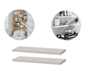 Ver imagem 2 de Kit 2 Prateleira Madeira Mdf Branca 80x20cm com Suporte Invisivel Flutuante Don Castro Decor Pratele