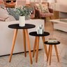 Jogo de Mesas Trio Redondas com Pés Palito Retrô Charme e Versatilidade para Sua Decoração - 5