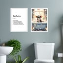 Ver imagem 1 de Kit 2 Quadros Decorar Banheiro - Boizinho 45x34cm - com Vidro:moldura Preta