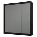 Ver imagem 7 de Guarda-roupa Casal 3 Portas de Correr Preto/cinza Sublime Madesa Preto/cinza
