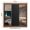 Ver imagem 4 de Guarda-roupa Casal Madesa Lyon 3 Portas de Correr com Espelhos 2 Gavetas