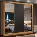 Ver imagem 1 de Guarda-roupa Casal Madesa Lyon 3 Portas de Correr com Espelhos 2 Gavetas