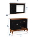 Ver imagem 6 de Gabinete para Banheiro 2 Portas com Espelheira Dália 3058 - Preto/imbuia Glazer