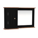 Ver imagem 5 de Gabinete para Banheiro 2 Portas com Espelheira Dália 3058 - Preto/imbuia Glazer