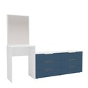 Ver imagem 2 de Cômoda Madrid 6 Gavetas com Espelho Azul/branco - Politorno