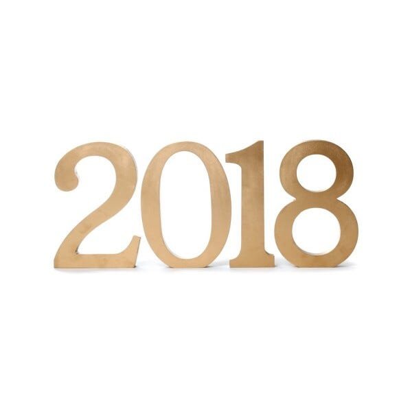Números Ano 2018 Decoração Ano Novo Natal Dourado - 1