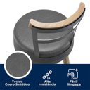 Ver imagem 3 de Kit 2 Banquetas Alta Moscou Banco 98cm para Balcão Bar Cozinha Gourmet- Salaone:preta