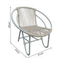 Ver imagem 5 de Kit 6 Cadeiras Decorativa Julia em Corda Náutica e Base em Alumínio Cinza/ Areia