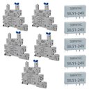 Ver imagem 1 de Kit 5 Base+ 5 Rele Acoplador Fino 38.51-24v Sibratec
