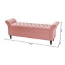 Recamier Baú Paris 1,55M Tecido Suede Rosê - Cor: Rosa - 2