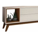 Ver imagem 6 de Rack com Painel Delux 220cm com Led Off White com Natural - Móveisaqui