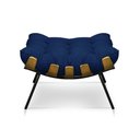 Ver imagem 2 de Kit Poltrona E Puff Costela Veludo Azul Marinho