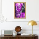 Ver imagem 1 de Quadro Moldura Dourada Buda Roxo 24x18cm:com Vidro