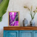 Ver imagem 2 de Quadro Moldura Dourada Buda Roxo 24x18cm:com Vidro