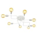 Ver imagem 3 de Lustre Plafon Hashtag Branco Com Escovado De 8 Braços