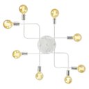Ver imagem 1 de Lustre Plafon Hashtag Branco Com Escovado De 8 Braços