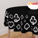 Ver imagem 1 de Toalha de Mesa Redonda 4 Lugares Naipes Preto