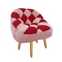 Ver imagem 2 de Poltrona Paloma Escritório Sala Pé Palito Suede Rosa Bebê e Suede Vermelho - Dominic Decor
