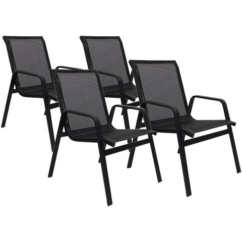 Kit 4 Cadeiras Lótus Premium Preto