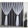 Cortina Blackout Tecido com Voial Sala Quarto Solaris 3.00m X 2.50m:chumbo - 1