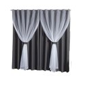 Ver imagem 5 de Cortina Blackout Tecido com Voial Sala Quarto Solaris 3.00m X 2.50m:chumbo