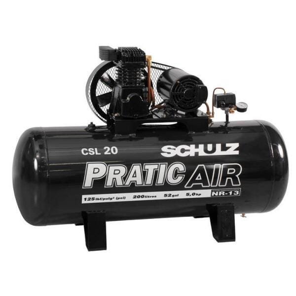 Compressor de Ar Schulz Pratic Air, 5 HP, Trifásico - CSL 20/200 - 1