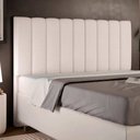 Ver imagem 2 de Cabeceira Cama Box King Dubai 1,95cm - Suede Bege Jla Móveis