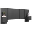 Ver imagem 1 de Cabeceira Cama Queen 220cm e Mesas Laterais Ohana Grafite A05 - Mpozenato