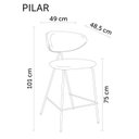 Ver imagem 2 de Kit 2 Banquetas Cadeira Balcão Extremo Conforto Tecido Pilar Rivatti