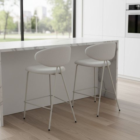 Kit 2 Banquetas Cadeira Balcão Extremo Conforto Tecido Pilar Rivatti