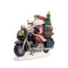 Boneco de Papai Noel de Resina na Moto com Presentes com Led - 1