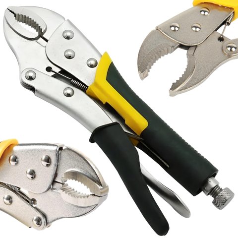 Alicate de Pressão 10" Boca Mordente Curvo Cabo Emborrachado | Fertak