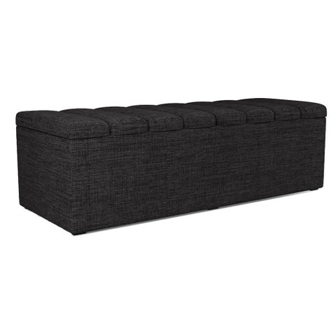Recamier Calcadeira Bau 160 Cm Dalia Linho Chumbo Artte