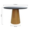 Ver imagem 2 de Mesa de Jantar Tampo em Vidro Base Cone Laminado Cinamomo Natural Tampo 120 Preto-vidro Preto