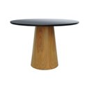 Ver imagem 1 de Mesa de Jantar Tampo em Vidro Base Cone Laminado Cinamomo Natural Tampo 120 Preto-vidro Preto