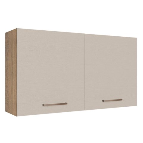 Armário Aéreo 120 Cm 2 Portas Rustic/crema Agata Madesa