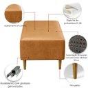 Ver imagem 7 de Puff Sala Damon Multiuso Corino Caramelo Pés Palito Castanho