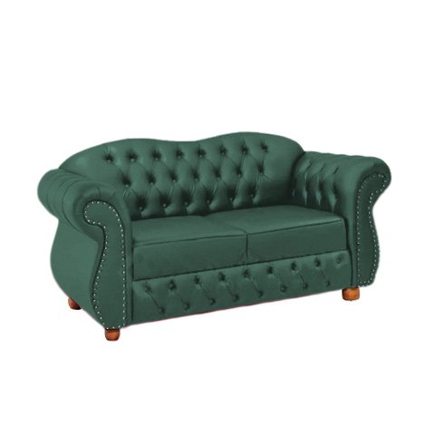 Namoradeira Chesterfield Merlô 2 Lugares Suede Verde Musgo
