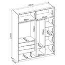 Ver imagem 3 de Guarda Roupa Casal Attore Ambiente 4 Portas Nogueira Nude Prime Tx com Espelho Demóbile - Demartêz