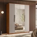 Ver imagem 1 de Guarda Roupa Casal Attore Ambiente 4 Portas Nogueira Nude Prime Tx com Espelho Demóbile - Demartêz
