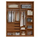 Ver imagem 2 de Guarda Roupa Casal Attore Ambiente 4 Portas Nogueira Nude Prime Tx com Espelho Demóbile - Demartêz
