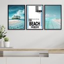 Ver imagem 1 de Kit 3 Quadros Decorativos Praia - Passagem 24x18cm - com Vidro:moldura Preta