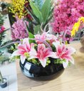 Ver imagem 4 de Arranjo Centro de Mesa Decorativo Grande Flores Lírio e Vaso