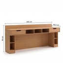 Ver imagem 3 de Escrivaninha Mesa para Escritório 2 Gavetas 6 Nichos 205x49,5x90cm Linha Liga Modulado