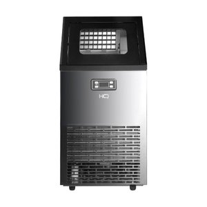Máquina de Gelo Profissional Hq 45kg Turbo Ice Preta e Inox Hq-hqmgi45 220v