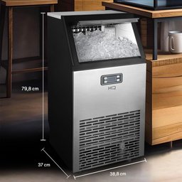 Máquina de Gelo Profissional Hq 45kg Turbo Ice Preta e Inox Hq-hqmgi45 220v - 5