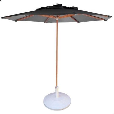 Ombrelone com Haste Central de Madeira 2,40m e Base para Área Externa